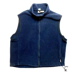 VINTAGE Woolrich Fleece Vest Mens Large Blue Sleeveless Windbreaker
